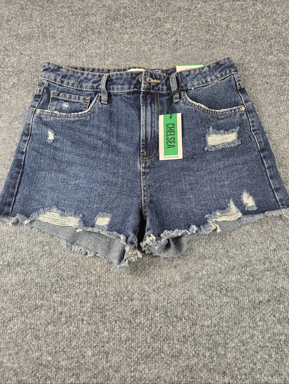 Refuge Denim Chelsea High Waisted Distressed Jean Shorts Waist: 28" #297